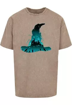 Классическая футболка ABSOLUTE CULT Shirt Harry Potter - Hogwarts Silhouette, цвет mottled brown