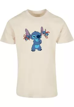 Классическая футболка ABSOLUTE CULT Shirt Lilo And Stitch - Little Devils, песочный