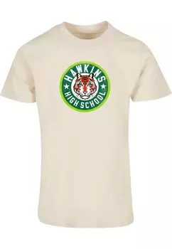 Классическая футболка ABSOLUTE CULT Shirt Stranger Things - Hawkins Tiger, песочный