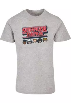 Классическая футболка ABSOLUTE CULT Shirt Stranger Things - Caricature, серый