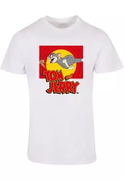 Классическая футболка ABSOLUTE CULT Shirt Tom and Jerry - Chase Scene, белый