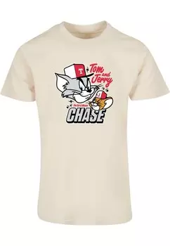 Классическая футболка ABSOLUTE CULT Shirt Tom and Jerry - Chase, песочный