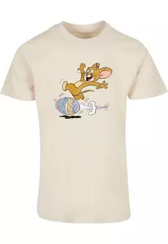 Классическая футболка ABSOLUTE CULT Shirt Tom and Jerry - Egg Run, песочный