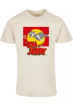 Классическая футболка ABSOLUTE CULT Shirt Tom and Jerry - Chase Scene, светло-бежевый