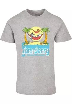 Классическая футболка ABSOLUTE CULT Shirt Tom and Jerry - Hammock Dreams, пятнистый серый