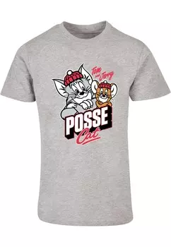 Классическая футболка ABSOLUTE CULT Shirt Tom and Jerry - Posse Cat, цвет grey/mottled grey