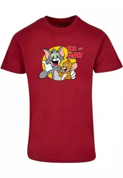 Классическая футболка ABSOLUTE CULT Shirt Tom And Jerry - Thumbs Up, бордовый