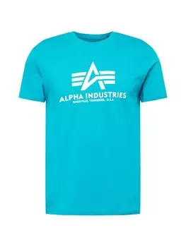 Классическая футболка ALPHA INDUSTRIES Shirt, бирюзовый