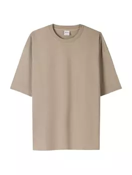 Классическая футболка Bershka Shirt, темно-бежевый