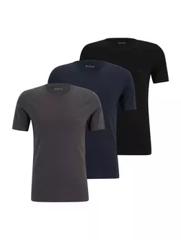Классическая футболка BOSS Regular fit Shirt, цвет navy/graphite/black