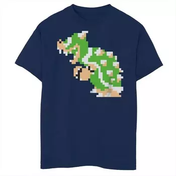 Классическая футболка Bowser Husky с рисунком Super Mario Bros для мальчиков Licensed Character, темно-синий