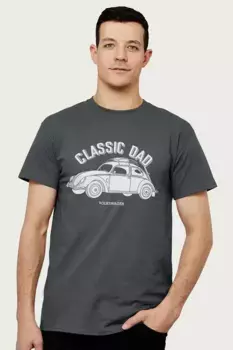 Классическая футболка Dad Beetle на День отца Volkswagen, серый