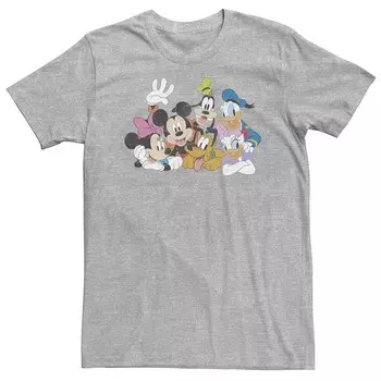 Классическая футболка Disney's Mickey Mouse & Friends, большая и высокая Licensed Character, цвет Athletic Heather