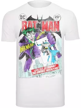 Классическая футболка F4NT4STIC Shirt DC Comics Batman Joker Playing Card Cover, белый