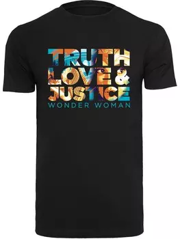 Классическая футболка F4NT4STIC Shirt DC Comics Wonder Woman 84 Diana Truth Love Justice, черный
