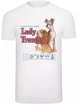 Классическая футболка F4NT4STIC Shirt Disney Susi und Strolch Distressed Classic Poster, цвет white/off white