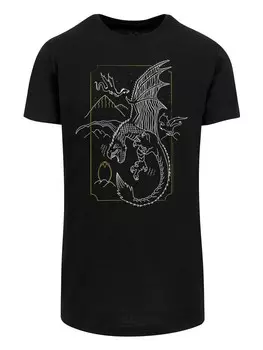 Классическая футболка F4NT4STIC Shirt Harry Potter Dragon Line Art, черный
