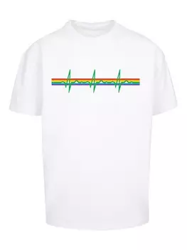 Классическая футболка F4NT4STIC Shirt Pink Floyd Prisma Heartbeat Rock Band Album DSOTM, белый