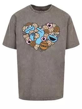 Классическая футболка F4NT4STIC Shirt Sesamstrae Cookies from the heart coloured, серый