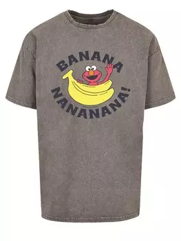 Классическая футболка F4NT4STIC Shirt Sesamstrae Elmo Banana, серый