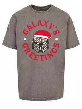 Классическая футболка F4NT4STIC Shirt Star Wars Mando Galaxys Greetings, серый