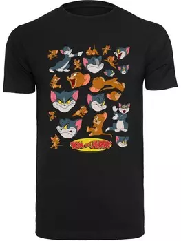 Классическая футболка F4NT4STIC Shirt Tom And Jerry Many Faces and Tom and Jerry, черный