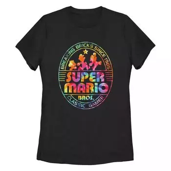Классическая футболка Gamer Tie Dye с логотипом Super Mario Bros для юниоров Licensed Character