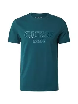 Классическая футболка GUESS Shirt, цвет petrol/emerald