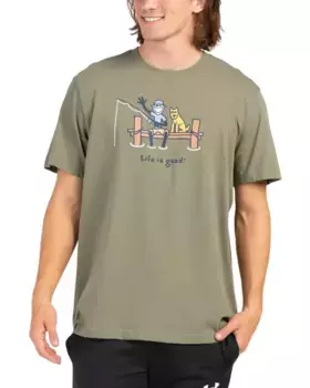 Классическая футболка Happy Trails Life Is Good, цвет Moss Green