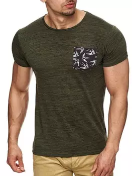 Классическая футболка INDICODE JEANS Shirt Blaine, хаки