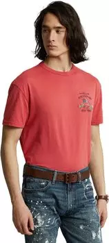 Классическая футболка из джерси с флагом Polo Ralph Lauren, цвет Evening Post Red