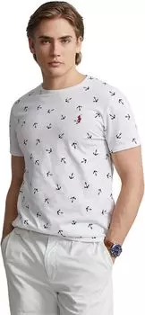 Классическая футболка из джерси с принтом Polo Ralph Lauren, цвет Nautical Anchors White