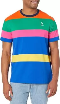 Классическая футболка из джерси в полоску Polo Ralph Lauren, цвет Pacific Royal Multi