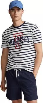 Классическая футболка из джерси в полоску с логотипом Polo Ralph Lauren, цвет Nevis/Cruise Navy