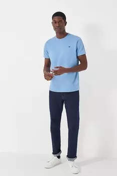 Классическая футболка из гладкого хлопка для экипажа Crew Clothing Company, синий