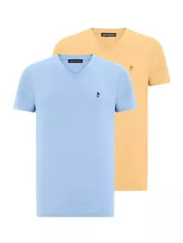 Классическая футболка Jacey Quinn Shirt, цвет light blue/light orange