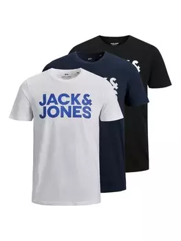 Классическая футболка JACK & JONES Shirt, цвет blue/navy/black/white