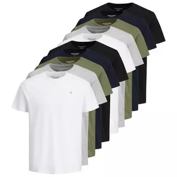 Классическая футболка JACK & JONES Shirt, цвет marine blue/mottled grey/olive/white