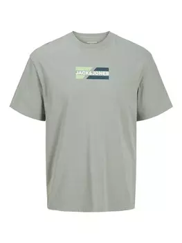Классическая футболка JACK & JONES Shirt, цвет petrol/pastel green/light green