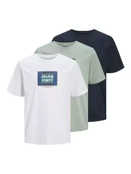 Классическая футболка JACK & JONES Shirt Hudson, цвет blue/green/white