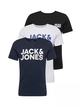 Классическая футболка JACK & JONES Shirt JJECorp, цвет marine blue/gentian/black/white