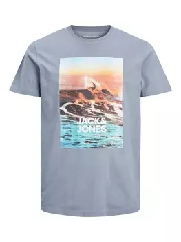 Классическая футболка JACK & JONES Shirt JJGEM, цвет smoke blue/aqua