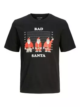 Классическая футболка JACK & JONES Shirt JJXmas Funny, черный