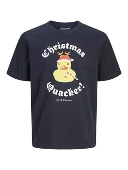 Классическая футболка JACK & JONES Shirt JJXmas Funny, морской синий
