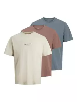 Классическая футболка JACK & JONES Shirt JORVESTERBRO, цвет sapphire/brown/off white
