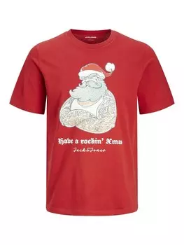 Классическая футболка JACK & JONES Shirt Xmas Funny, красный