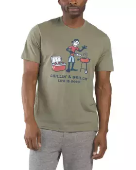 Классическая футболка Jake Chillin And Grillin Life Is Good, цвет Moss Green