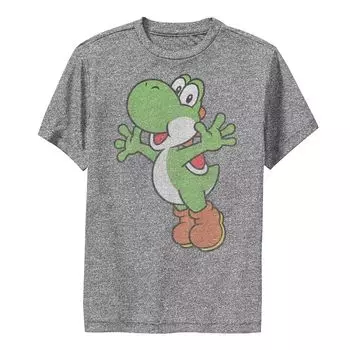 Классическая футболка Jump Portrait Performance для мальчиков 8–20 лет с Nintendo Super Mario Yoshi Licensed Character