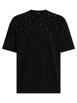 Классическая футболка Karl Lagerfeld Shirt Rhinestone Degrad, черный