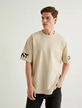 Классическая футболка Koton Shirt, бежевый